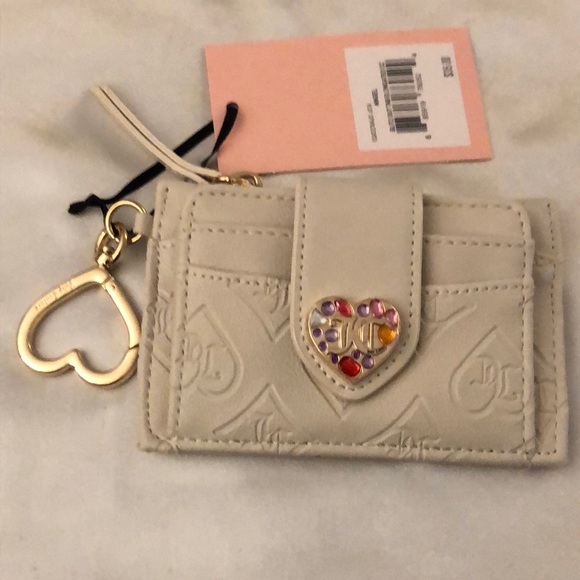 Juicy Couture Angel Glitz Out Tab Elongated Faux Leather CC Wallet NWT - Picture 2 of 16